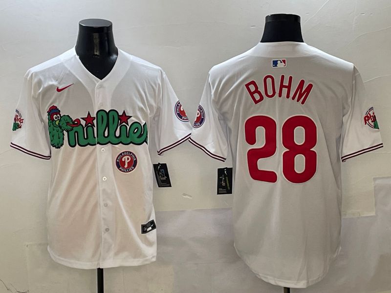 Men Philadelphia Phillies #28 Bohm White three generations Joint Name Nike 2025 MLB Jersey style 6